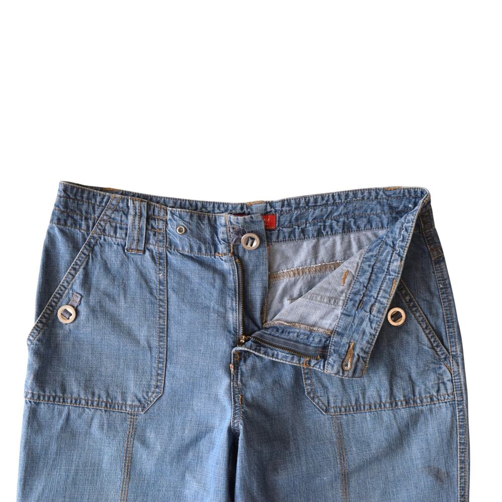 Vintage Faded Glory Y2K Denim Capri Jeans - Size 4 - Drawstring Hem - Picture 3 of 8